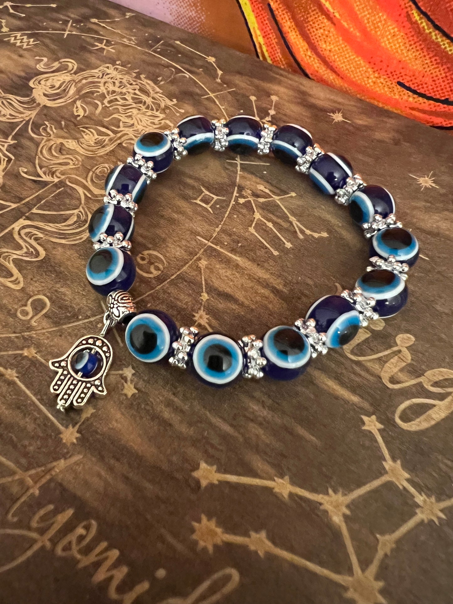 Evil Eye With Silver Hamsa Bracelet