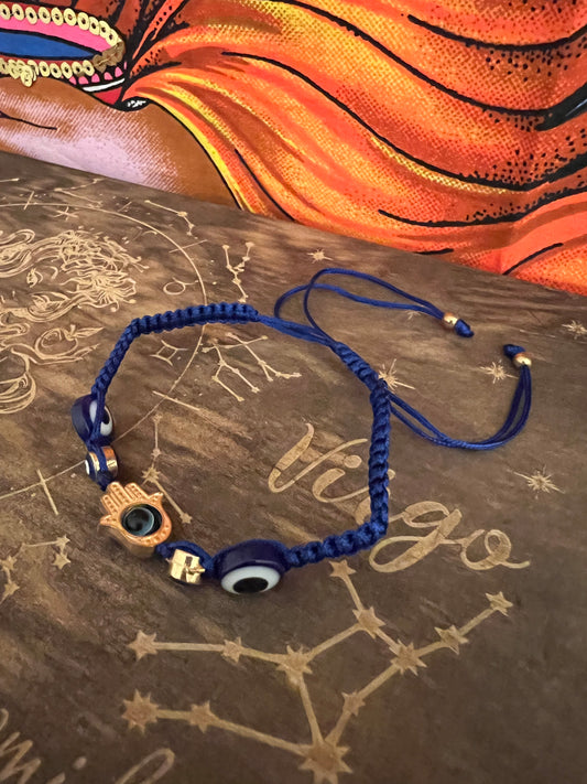 Evil Eye With Gold Hamsa Bracelet